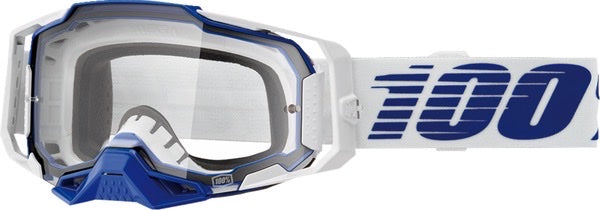 100 % Armega Motocross-Brille Blau – Klare Linse (Kollektion 2024)
