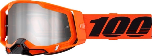 100% Racecraft 2 crossbril Oranje – Zilvere Spiegel Lens (2024 collectie)