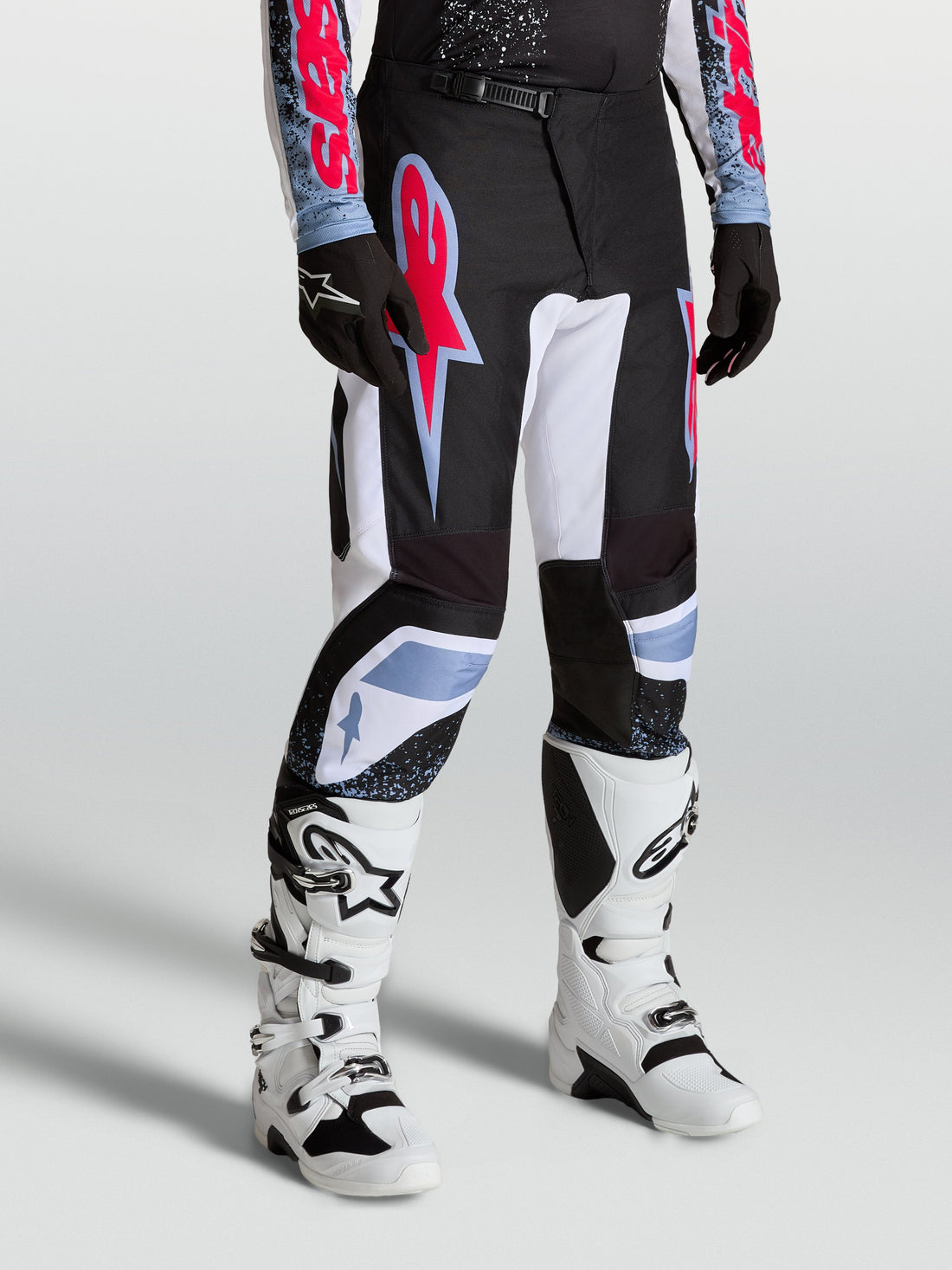 Alpinestars Broek Fluid Drag Zwart/Wit/Blauw/Rood Fluo