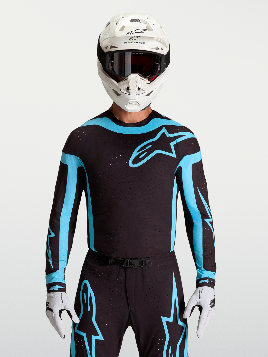 Alpinestars Cross shirt Supertech Vesta Zwart/Turquoise
