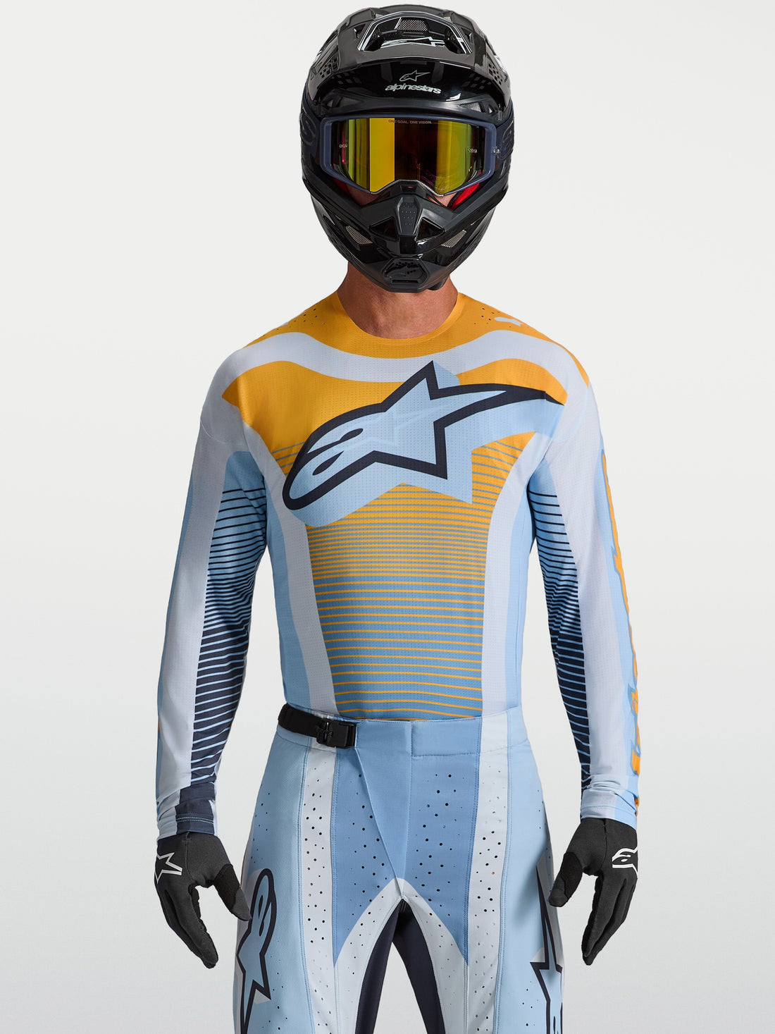 Alpinestars Cross shirt Techstar Maven Blauw/Mandarijn/Zwart