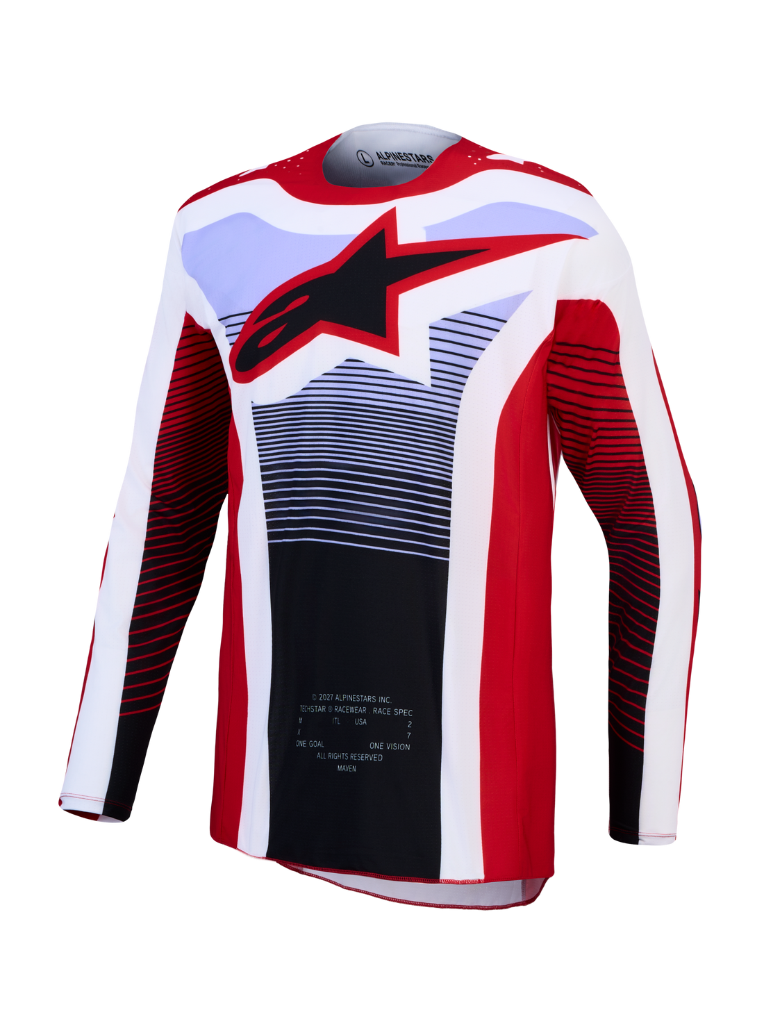 Alpinestars Cross shirt Techstar Maven Rood/Wit/Lavendel/Zwart