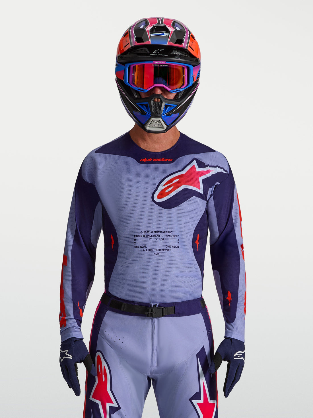 Alpinestars Cross shirt Racer Air Hunt Violet/Paars/Roze Fluo