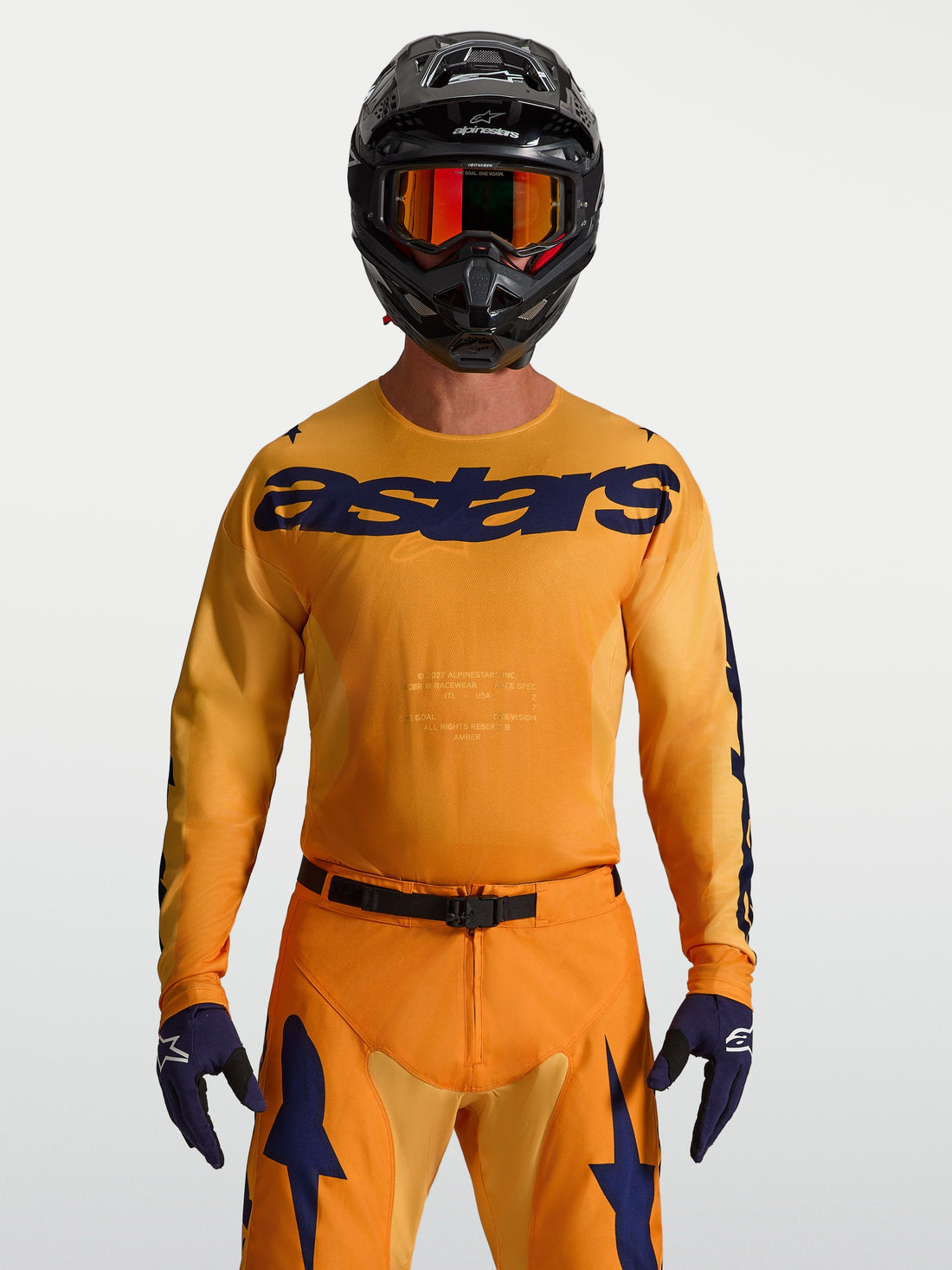 Alpinestars Cross shirt Racer Amber Oranje/Goud/Blauw