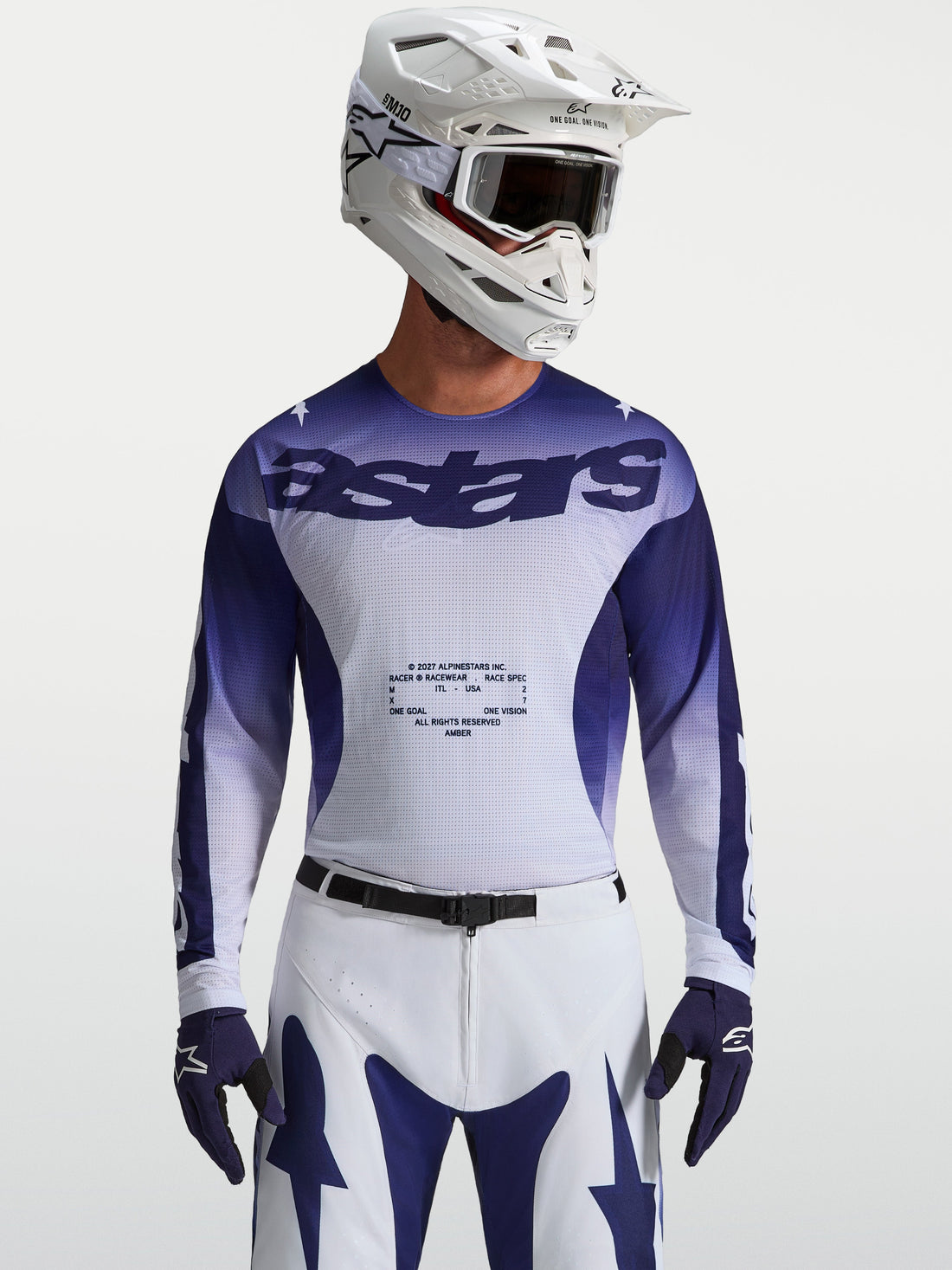 Alpinestars Cross shirt Racer Air Amber Blauw/Wit