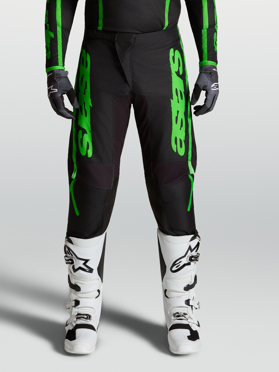 Alpinestars Broek Fluid Apex v2 Zwart/Groen Fluo