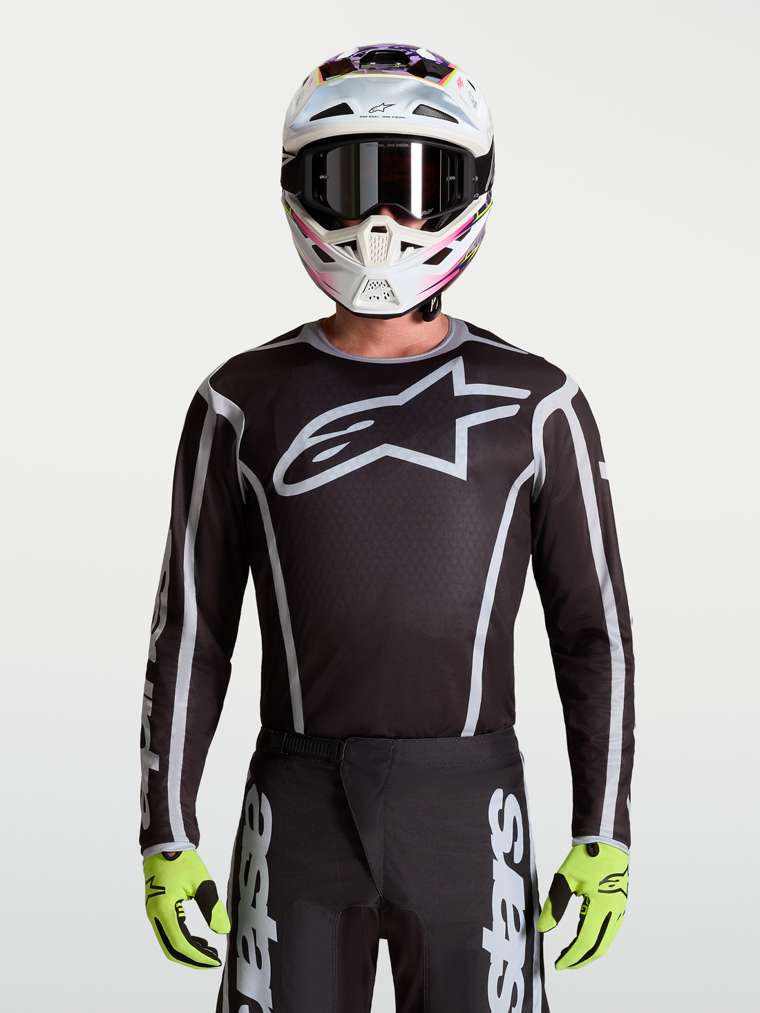 Alpinestars Cross shirt Fluid Apex v2 Zwart/Zilver