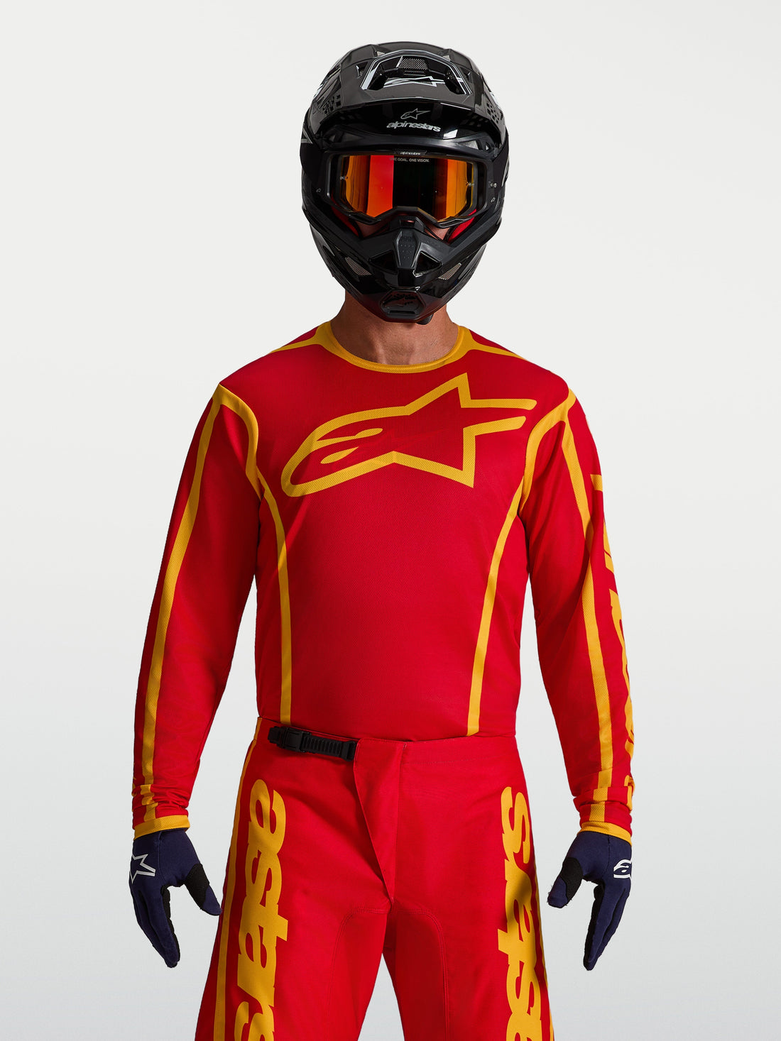 Alpinestars Cross shirt Fluid Apex v2 Rood/Goud
