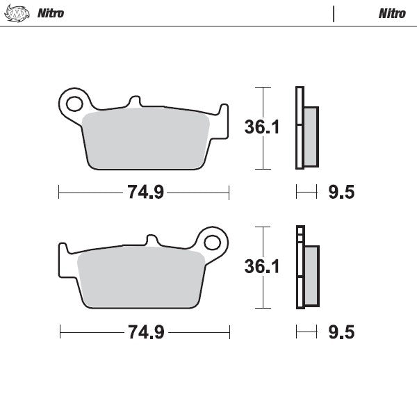 MotoMaster Bremsbeläge - Hinten - Nitro - Honda / Kawasaki / Suzuki / Yamaha