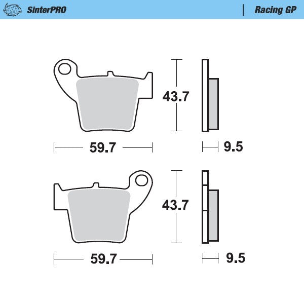 MotoMaster Brake Pads - Rear - Sinter Pro Racing GP - Honda