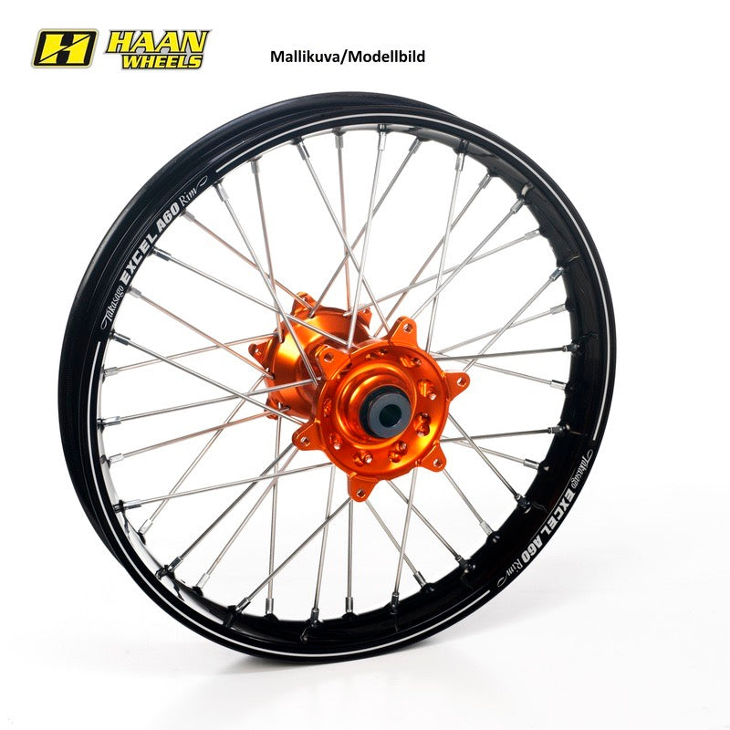 Haan wheels KTM SX/SX-F '15-25 EXC/F '16-25 voorwiel 21-1,60 ORANGE HUB/BLACK A60 RIM