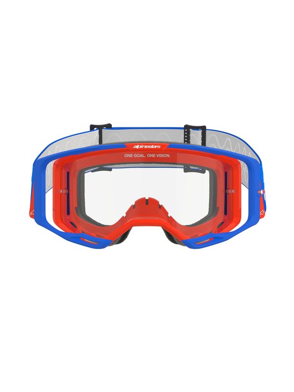 Alpinestars crossbril Vision 8 WORDMARK BLUE ORANGE Clear