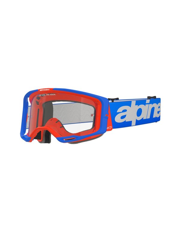 Alpinestars crossbril Vision 8 WORDMARK BLUE ORANGE Clear