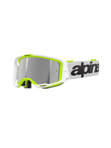 Alpinestars crossbril Vision 8 WORDMARK WHITE YLLW FLUO Mirror SILVER