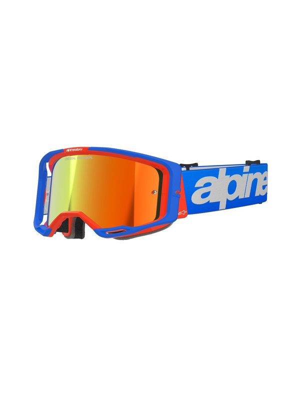 Alpinestars crossbril Vision 8 WORDMARK BLUE ORANGE Mirror Red/