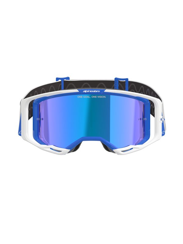 Alpinestars crossbril Vision 8 CORP BLUE WHITE Mirror BLUE