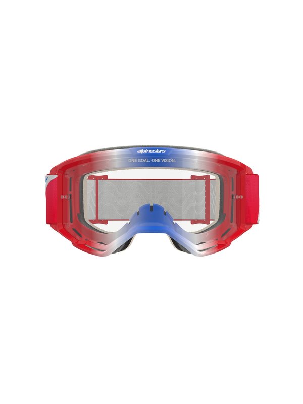 Alpinestars crossbril Vision 5 CORP Red/ WHITE BLUE Clear