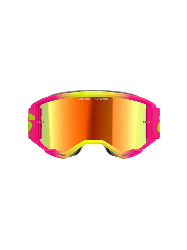Alpinestars crossbril Vision 5 WORDMARK PINK FLUO YELLOW Mirror Red/