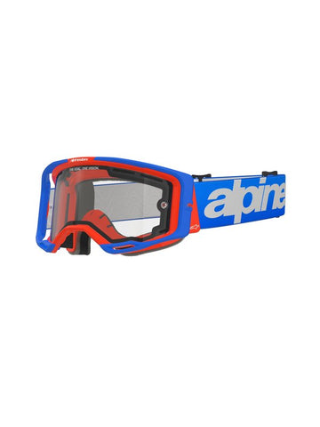 Alpinestars crossbril Vision 8 WORDMARK DUAL PANE BLUE ORANGE Clear