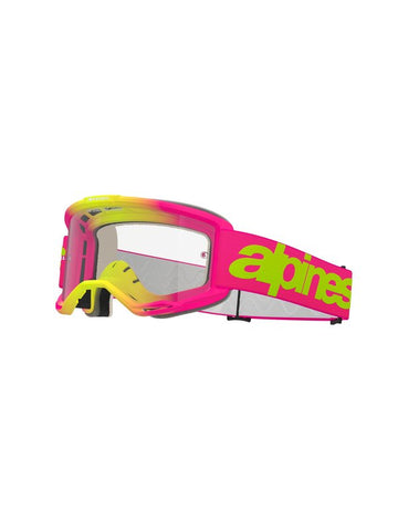 Alpinestars crossbril Vision 5 WORDMARK PINK FLUO YELLOW Clear