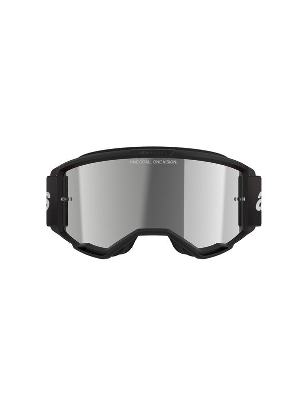 Alpinestars crossbril Vision 3 WORDMARK Black/ Mirror SILVER