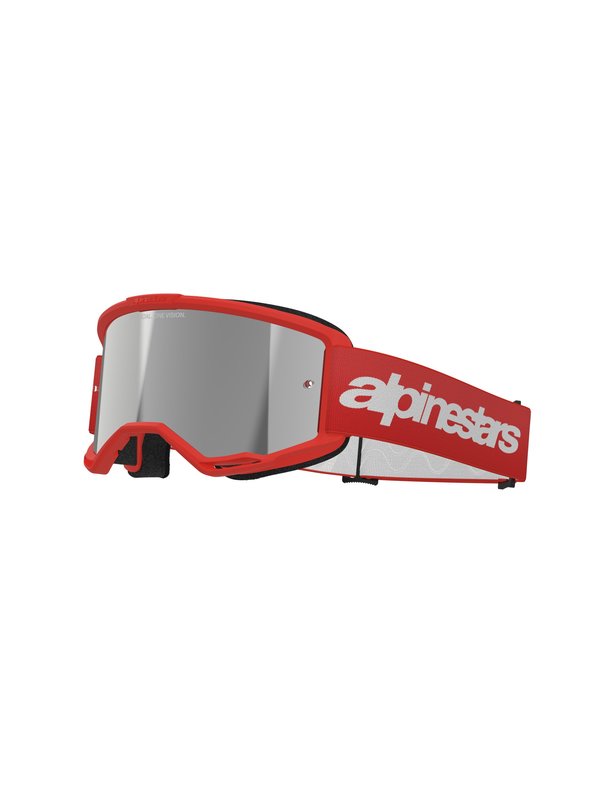 Alpinestars crossbril Vision 3 WORDMARK Red/ Mirror SILVER