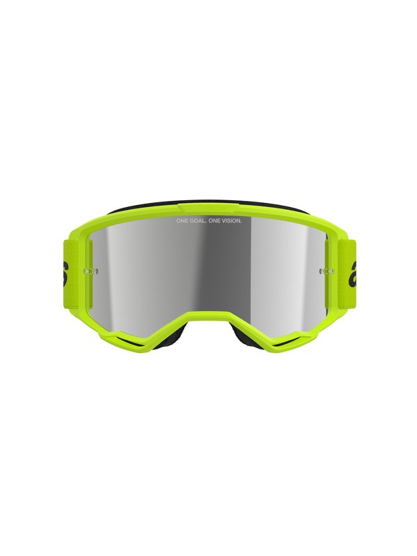 Alpinestars crossbril Vision 3 WORDMARK YELLOW FLUO Mirror SILVER
