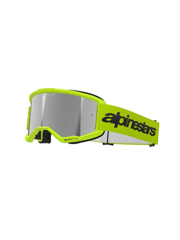 Alpinestars crossbril Vision 3 WORDMARK YELLOW FLUO Mirror SILVER
