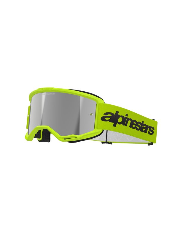 Alpinestars crossbril Vision 3 WORDMARK YELLOW FLUO Mirror SILVER