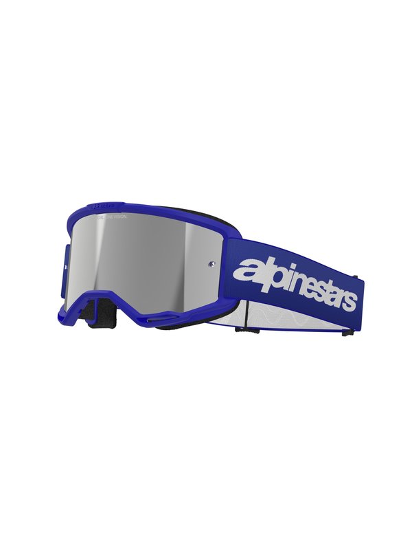 Alpinestars crossbril Vision 3 WORDMARK BLUE Mirror SILVER