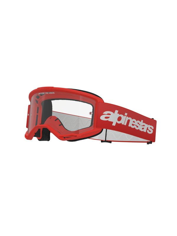 Alpinestars crossbril Vision 3 WORDMARK Red/ Clear
