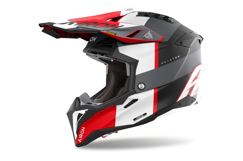 Airoh Helm Aviator 3 Monarch Grey/Red Matt