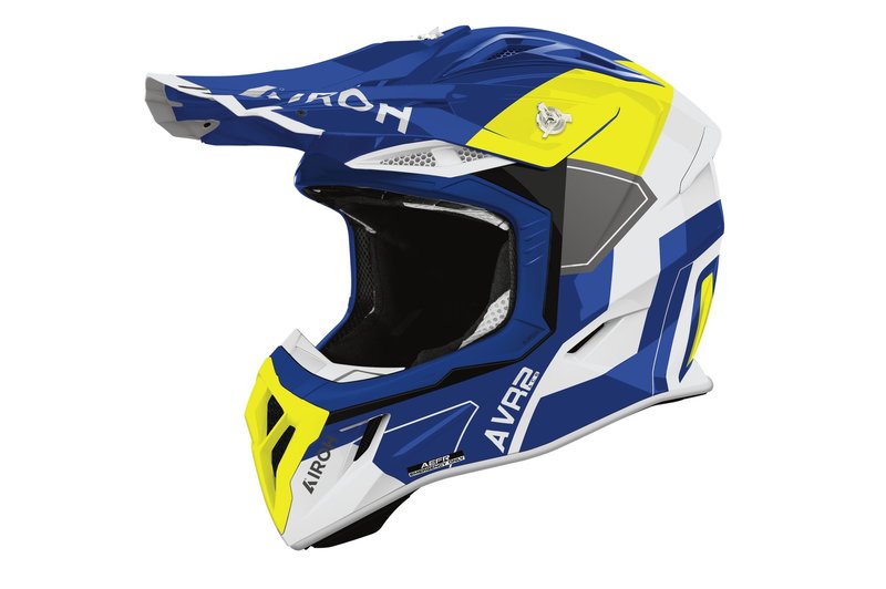 Airoh Helm Aviator Ace 2 Shield Blue/Yellow gloss