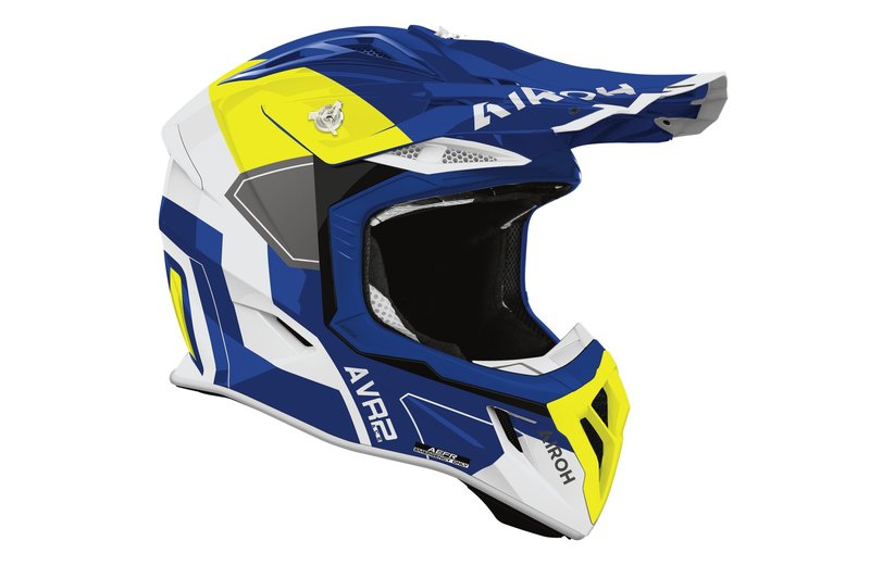 Airoh Helm Aviator Ace 2 Shield Blue/Yellow gloss