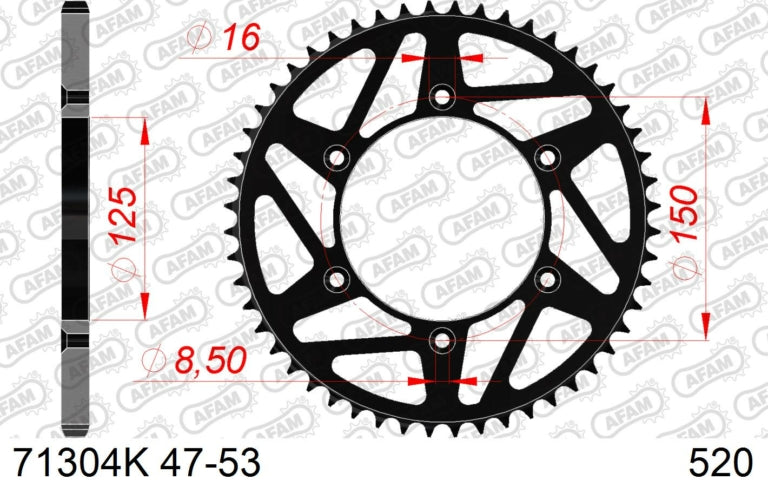 AFAM staal achtertandwiel - KTM / GasGas / Husqvarna / Triumph