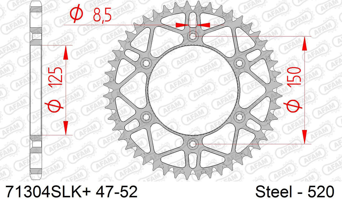 AFAM steel rear sprocket - KTM / GasGas / Husqvarna / Triumph 