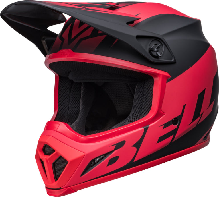 BELL MX-9 Mips Disrupt Helm Mat Zwart / Rood (2023 Collectie)