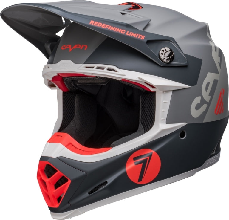 BELL Moto-9s Flex Seven Vanguard Helm Mat Charcoal / Oranje (2023 Collectie)