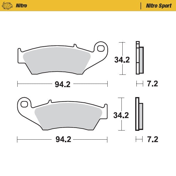 MotoMaster Brake Pads - Front - Nitro Sport Yamaha / Beta / Gas Gas / Honda / Kawasaki / KTM / Suzuki