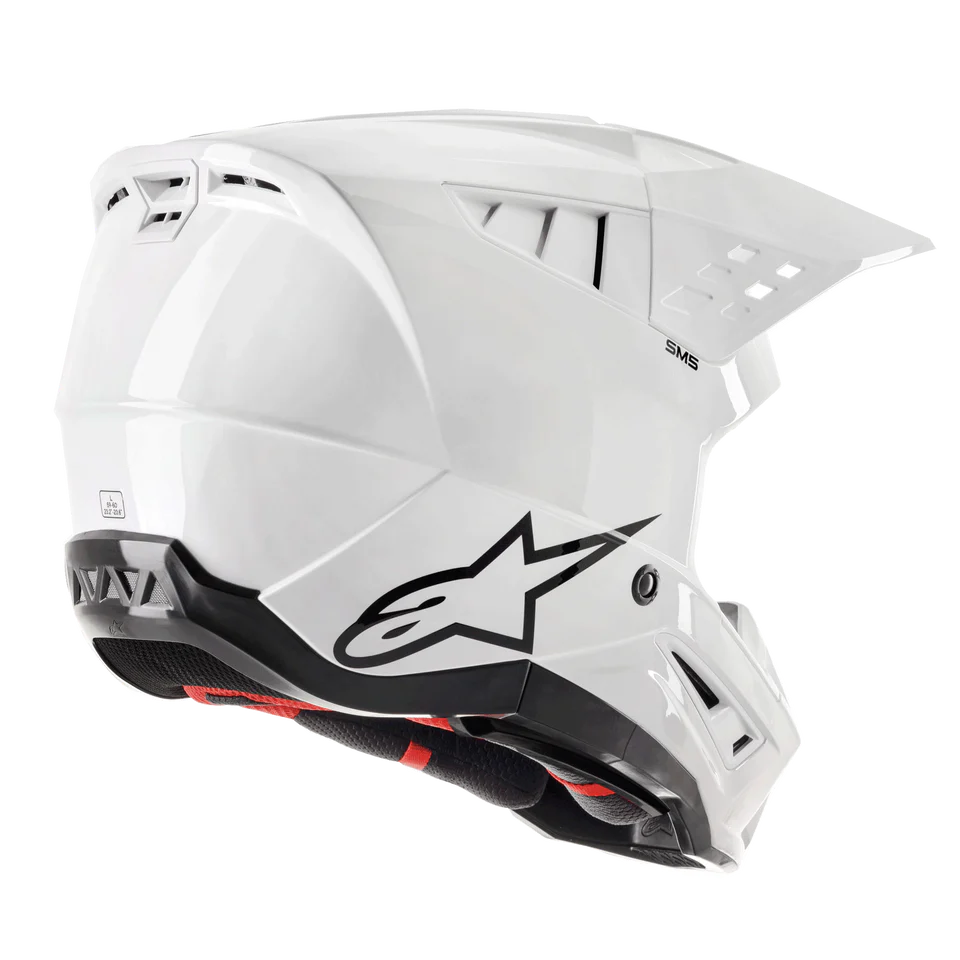 Alpinestars S-M5 Solid White Glossy crosshelm