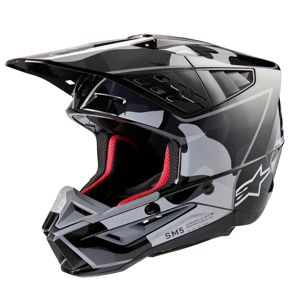 Alpinestars S-M5 Rover 2 Black/Silver Glossy crosshelm