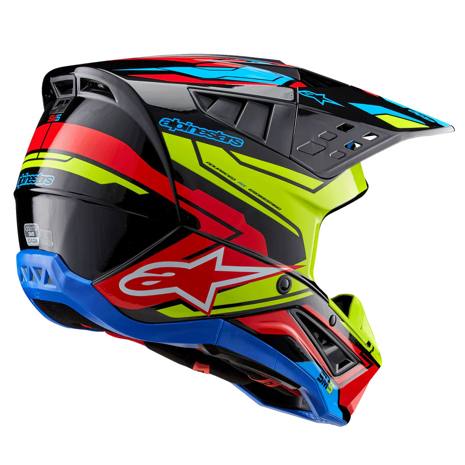 Alpinestars S-M5 Action 2 Black/Yellow Fluo/Bright Red Glossy crosshelm