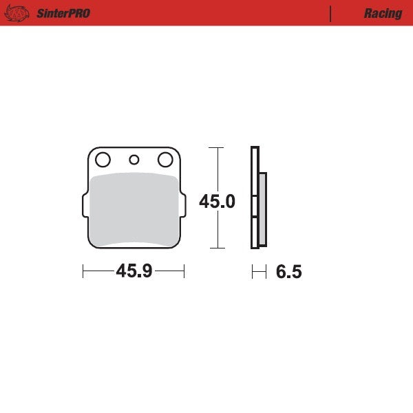 MotoMaster remblokken - Achterzijde - Sintered Metal - SinterPro - Honda / Husqavrna / Kawasaki / Suzuki / Yamaha