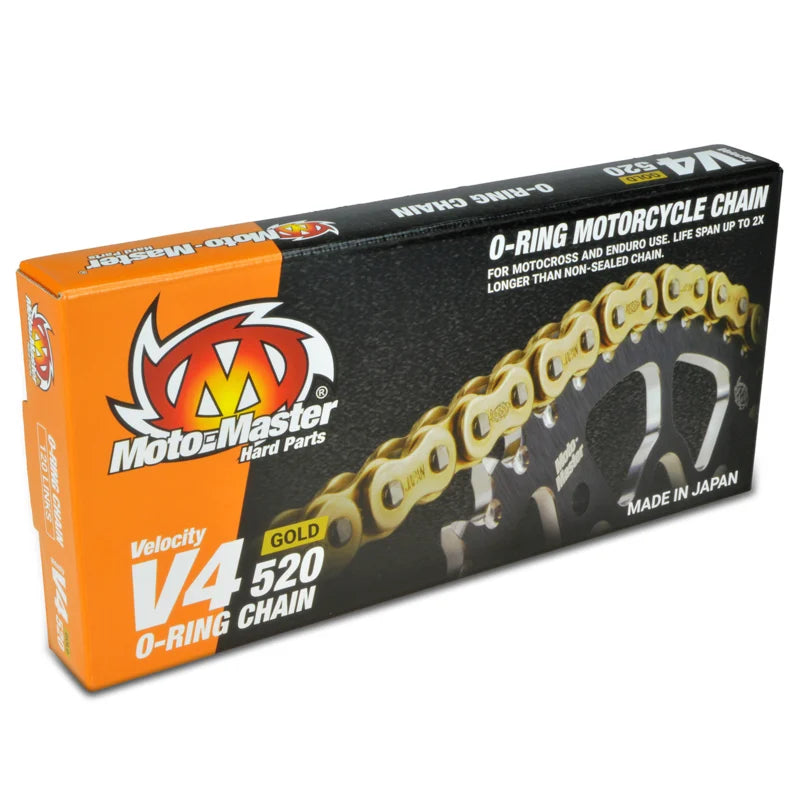 MotoMaster V4 O-ring ketting - 520 x 120 Links - Goud