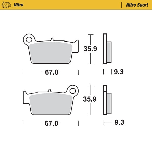 MotoMaster remblokken - Achterzijde - Nitro sport -  Yamaha / Kawasaki / Suzuki / Beta / TM / GasGas / Fantic