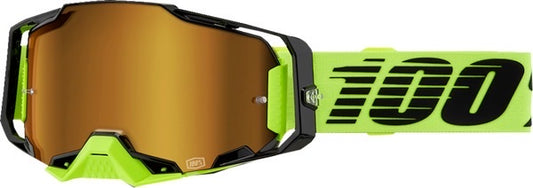 100% Armega Crossbril Neon Yellow – Gold mirror lens (2024 collection)
