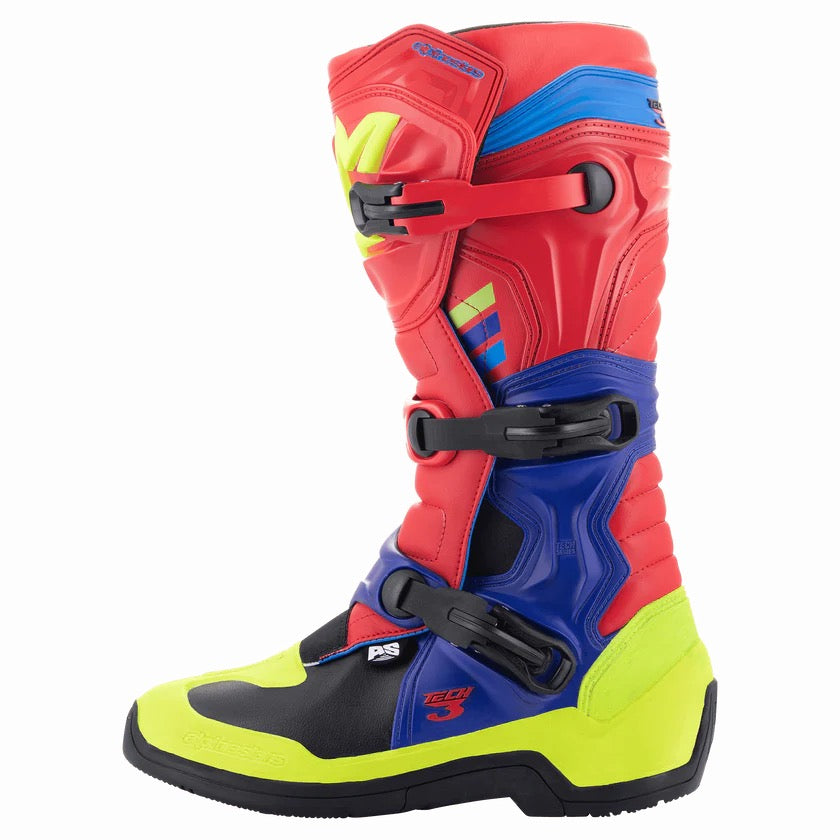 Alpinestars mx laarzen tech 3 donkerblauw / rood / geel