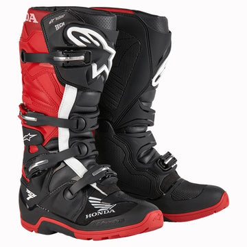 Alpinestars Tech 7 Enduro Honda MX-Stiefel Drystar Schwarz/Hellrot