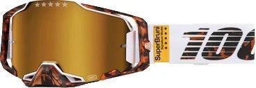 100 % Armega Motocross-Brille Bruni Special White – Goldspiegelglas (Kollektion 2024)