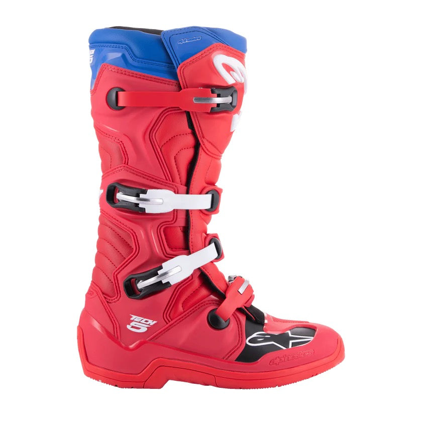 Alpinestars mx laarzen tech 5 rood / Alpine blauw